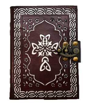 Celtic Cross (die cut) leather blank book w/ latch