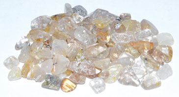 1 lb Quartz, Rutilated tumbled chips 7-9mm