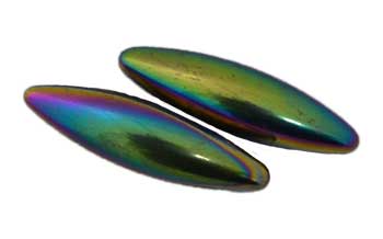 60mm Rainbow Magnetic Hematite Oval pair