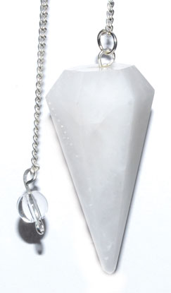 6-sided White Agate pendulum