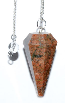 6-sided Unakite pendulum