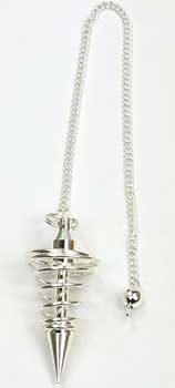 Spiral silver plated pendulum