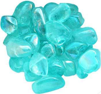 1 lb Turquoise electroplated tumbled stones