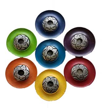 4" 7 Chakra Lotus burner (set of 7)