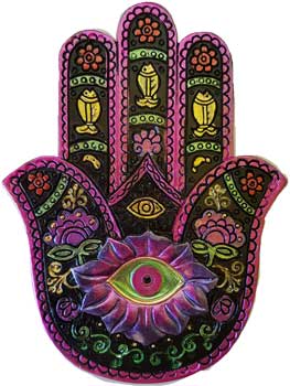 Black & Fuchia Hamsa incense burner