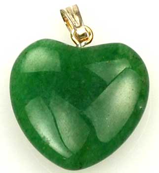 3/4" (20mm) Aventurine, green heart