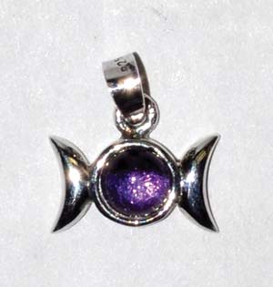 9/16" Triple Goddess Amethyst sterling