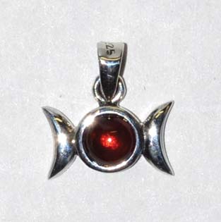 9/16" Triple Goddess Garnet sterling