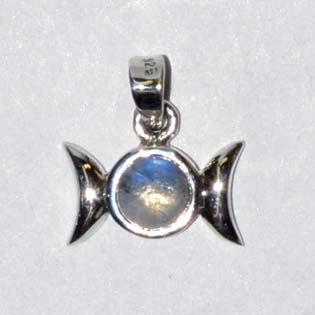 9/16" Triple Goddess Moonstone sterling