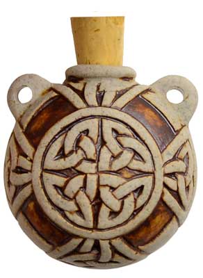 Celtic Knot Raku Bottle