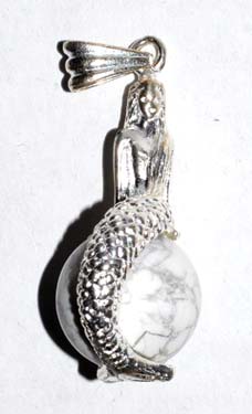 Mermaid Howlite gemstone pendant