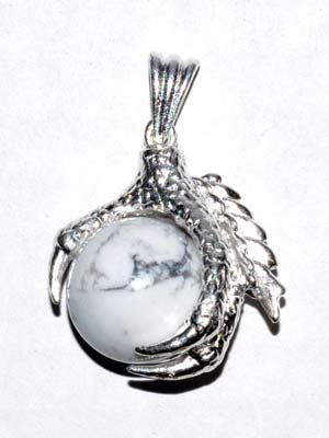 Eagle Claw Howlite gemstone pendant