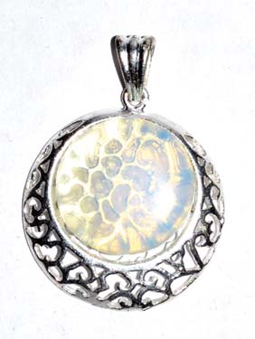 Half Moon Opalite gemstone pendant