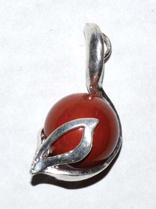 Lotus Red Jasper gemstone pendant