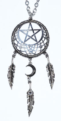 4 1/4" Pagan Dream Catcher pewter