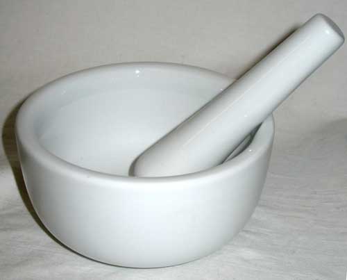 Mortar/Pestle White 4 Large