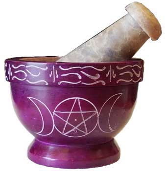 3 1/2" x 2 1/2" Purple soapstone mortar & pestle