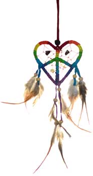 3" Love Peace dream catcher