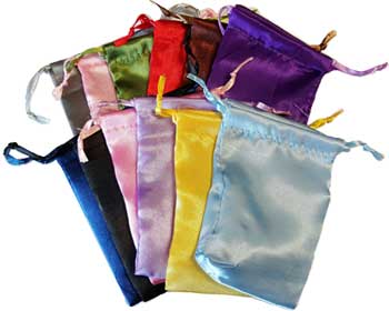 12 pk 3" x 4" Satin pouches mixed colors