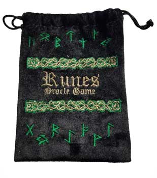 4"x 5/12" Rune Black Velveteen Bag