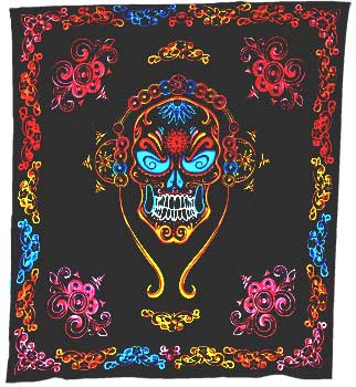 84" x 96" Skull tapestry