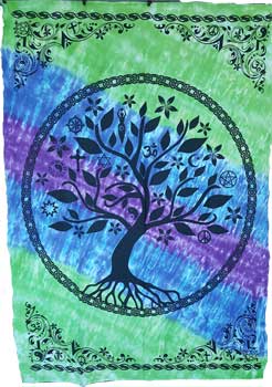 58" x 82" Tree of Life tapestry (mixed colors)